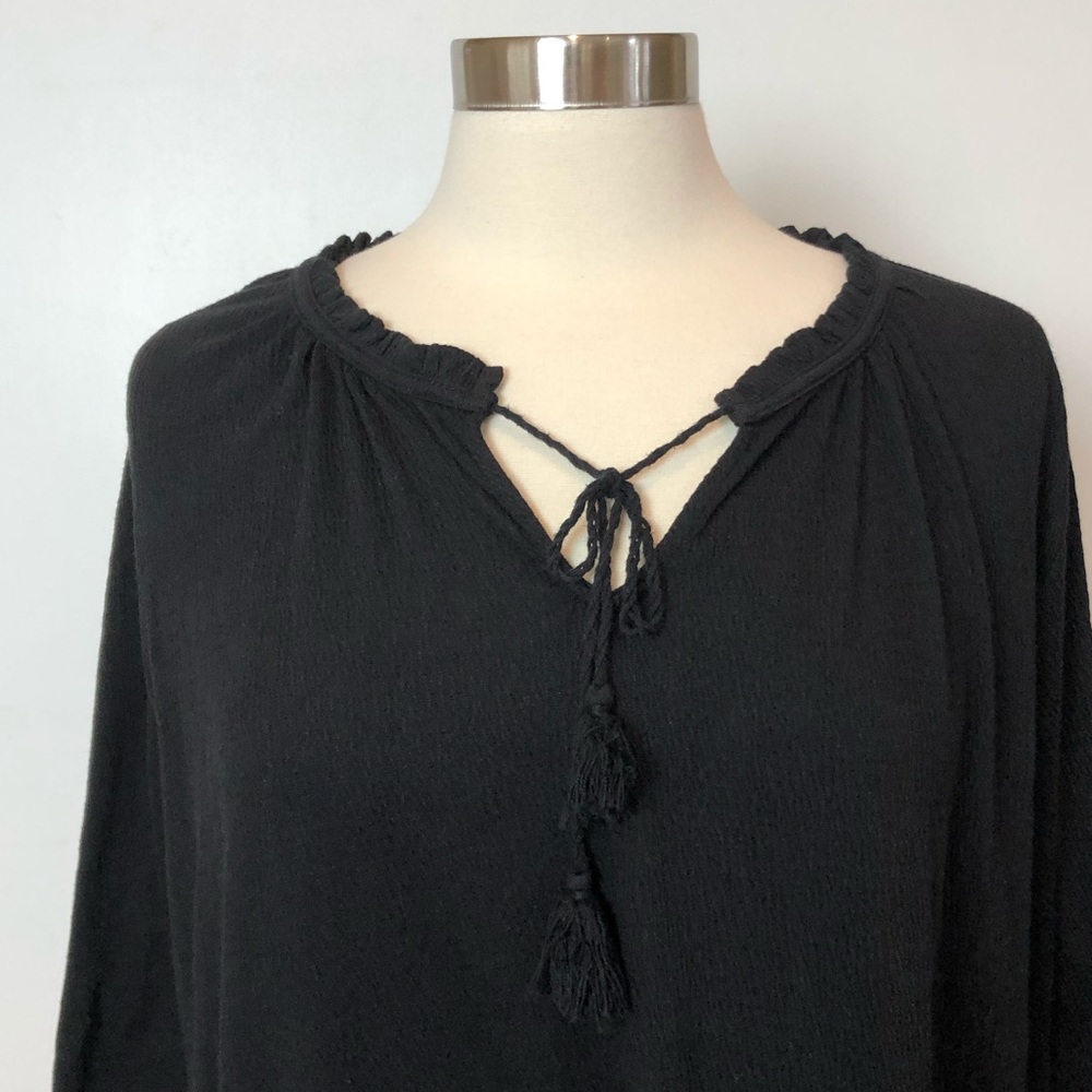 Old Navy Black Tassel Tie Top - Picture 9 of 14